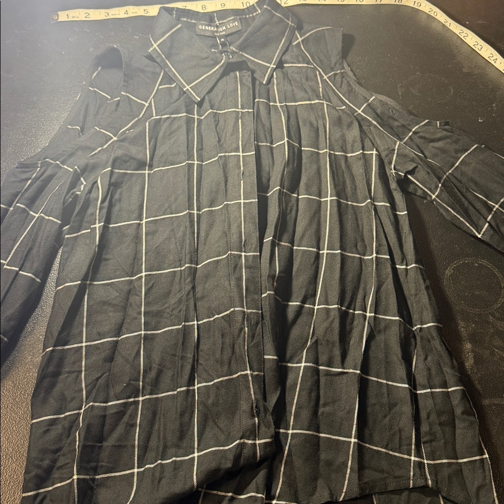Generation Love Black and White Checkered Top